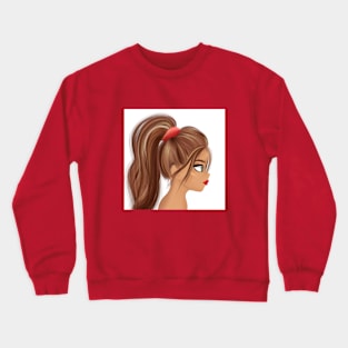 Anime girl picture frame cute girl Sticker Crewneck Sweatshirt